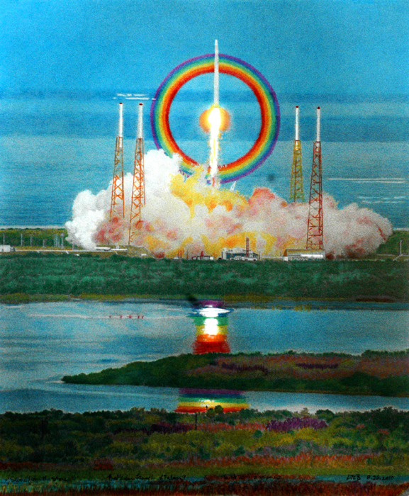 Painted Rocket Launches Blast Off in NYC Art Gallery